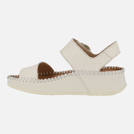 Sandalias de piel para mujer Marina con cierre de velcro