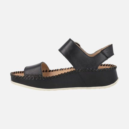 Sandalias de piel para mujer Marina con cierre de velcro