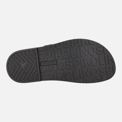 Sandalias negras de piel con tachas y hebillas Aitana