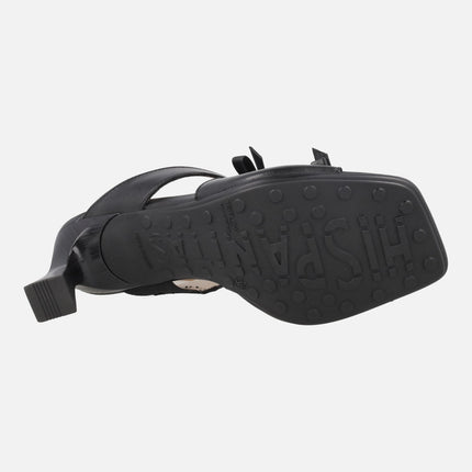 Sandalias destalonadas de piel Rosa con detalle de lazos