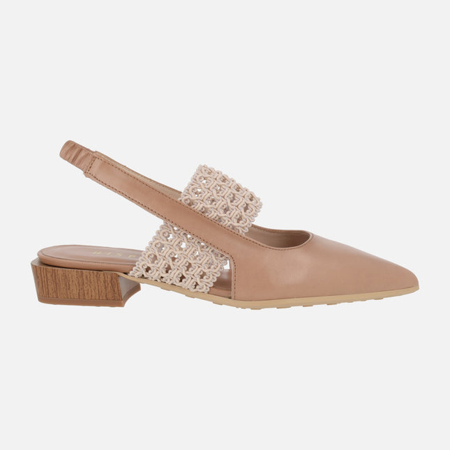 Zapatos de piel destalonados Lila con banda elástica