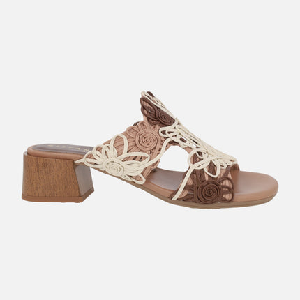 Natural Tulipan braided sandals