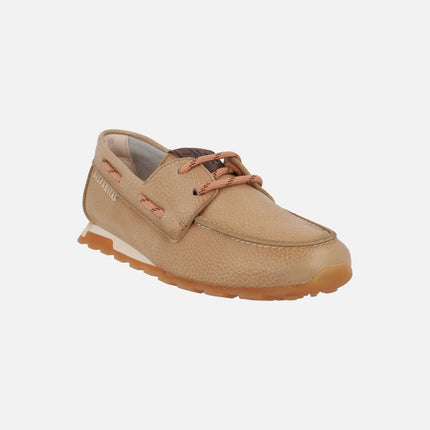 Zinnia boating shoes in camel leather