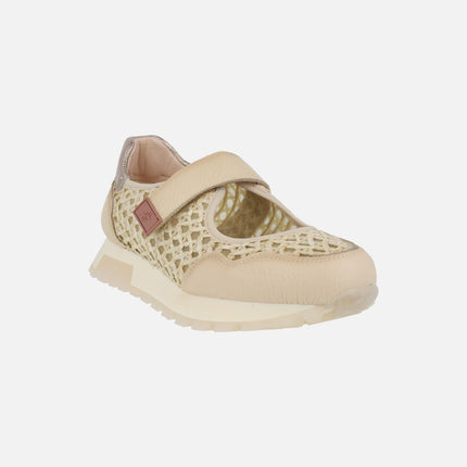 Zapatos deportivos con cierre de velcro Oregon crema