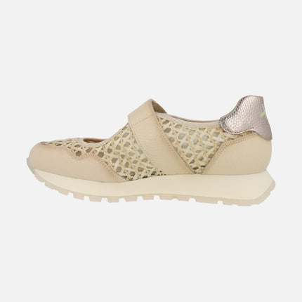 Zapatos deportivos con cierre de velcro Oregon crema