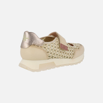 Zapatos deportivos con cierre de velcro Oregon crema