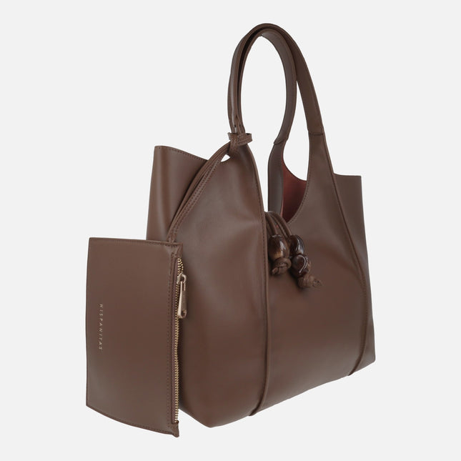 Shopper style shoulder bags with stone detail