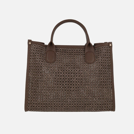 Bolsos trenzados estilo shopper con neceser interior