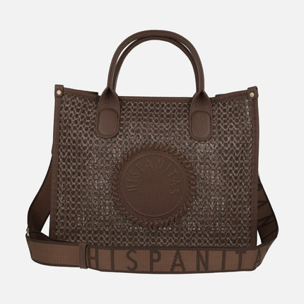 Bolsos trenzados estilo shopper con neceser interior