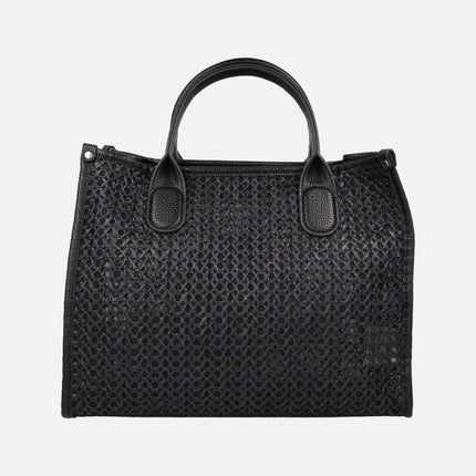 Bolsos trenzados estilo shopper con neceser interior