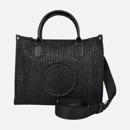 Bolsos trenzados estilo shopper con neceser interior