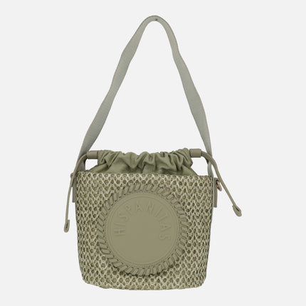 Hispanitas raffia effect bucket bags