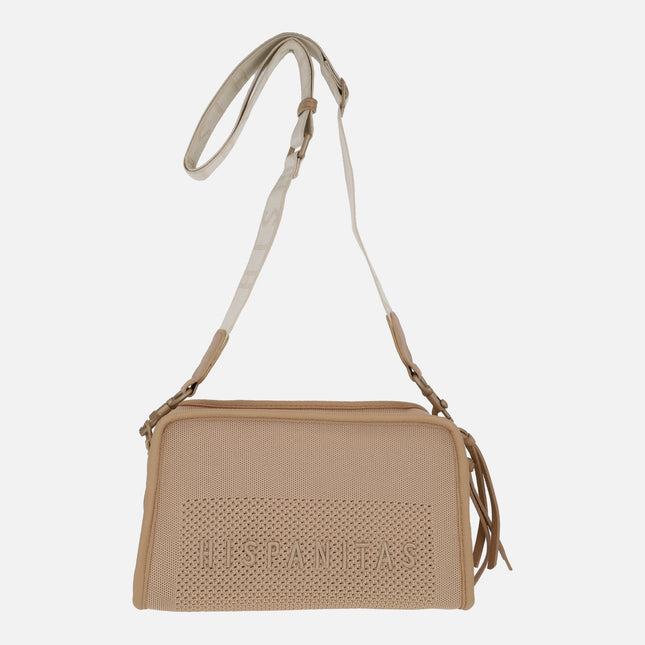 Crossbody bags in knitting-effect fabric