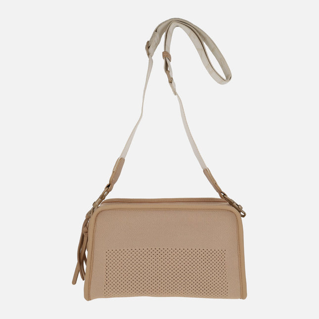 Crossbody bags in knitting-effect fabric