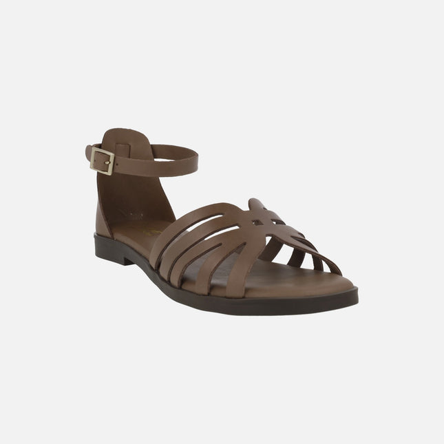 Sandalias planas cerradas de talón con pulsera al tobillo