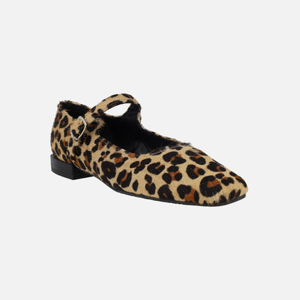 Zapatos mercedes en animal print leopardo