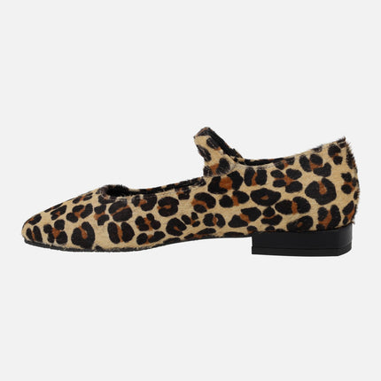 Zapatos mercedes en animal print leopardo