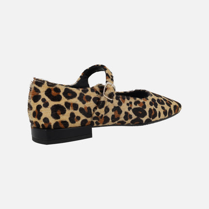 Zapatos mercedes en animal print leopardo