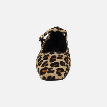 Zapatos mercedes en animal print leopardo