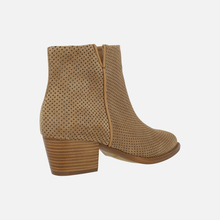 Botines Alpe Samara en serraje cuero con picados