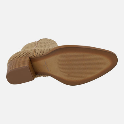 Botines Alpe Samara en serraje cuero con picados