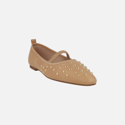Paris Mary jane style ballerinas with elastic and studs