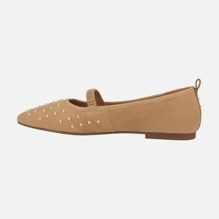 Paris Mary jane style ballerinas with elastic and studs