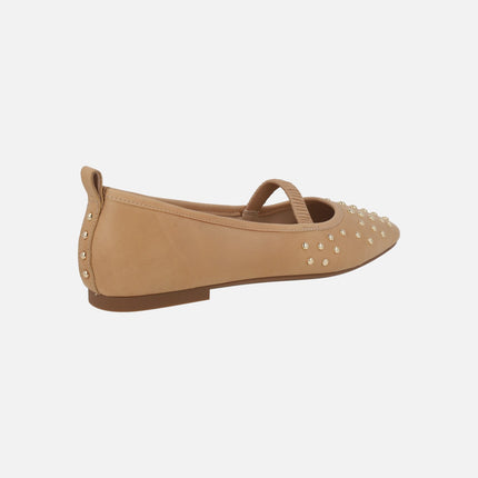 Paris Mary jane style ballerinas with elastic and studs