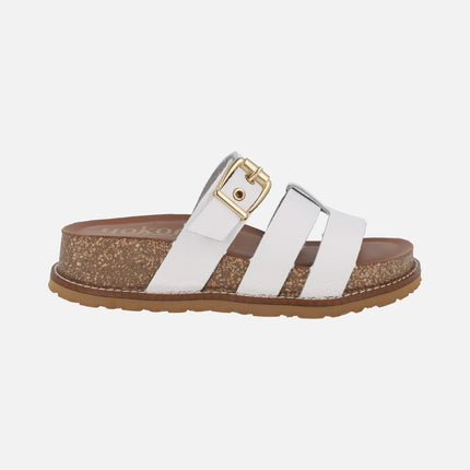 Sandalias de piel con plataforma y adorno de hebilla OCA-260