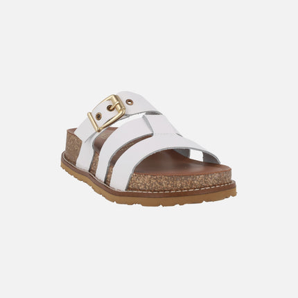 Sandalias de piel con plataforma y adorno de hebilla OCA-260