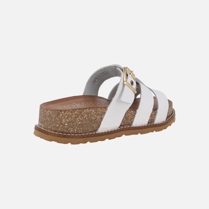 Sandalias de piel con plataforma y adorno de hebilla OCA-260