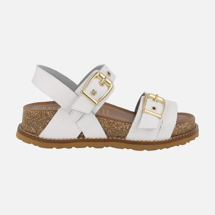 Leather sandals with buckles Oca 263