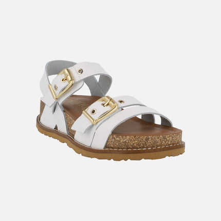 Leather sandals with buckles Oca 263