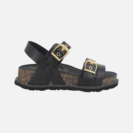 Leather sandals with buckles Oca 263