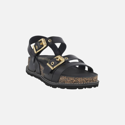 Leather sandals with buckles Oca 263