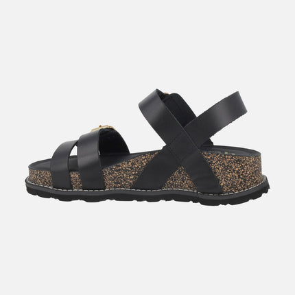 Leather sandals with buckles Oca 263