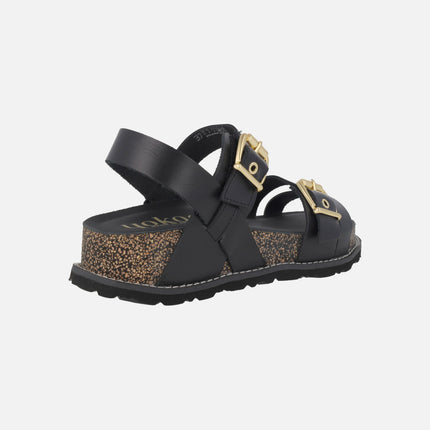 Leather sandals with buckles Oca 263