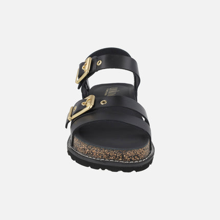 Leather sandals with buckles Oca 263