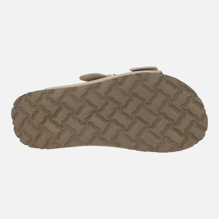 WIWI-003 suede platform sandals with two buckles