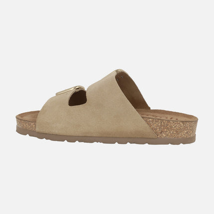 Sandalias planas de serraje con hebillas Jerba 700