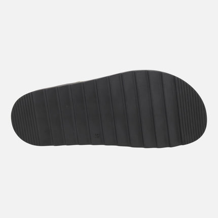 Sandalias negras de piel Tunez-107 Negro