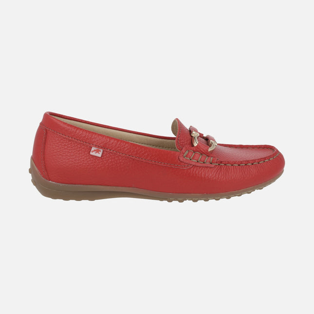 Mocasines de piel con adorno metálico dorado Bruni