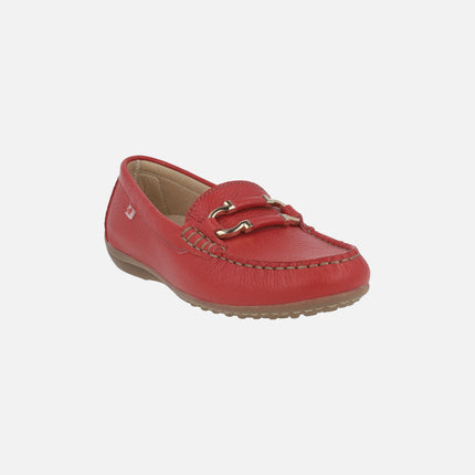 Bruni leather comfort loafers with metallic detail