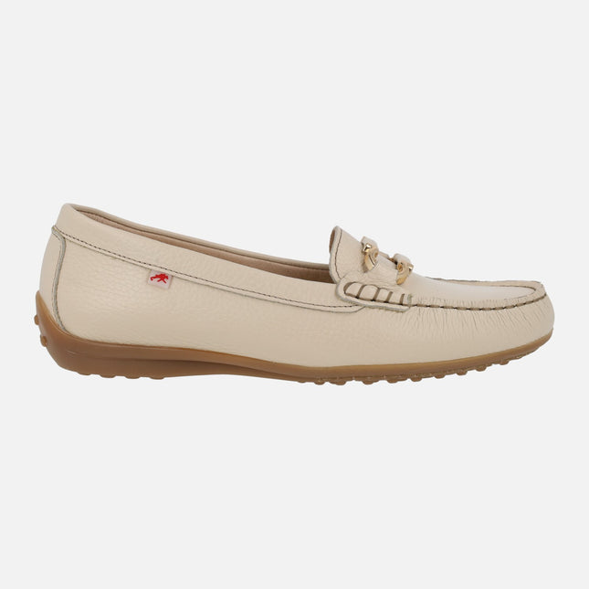 Mocasines de piel con adorno metálico dorado Bruni