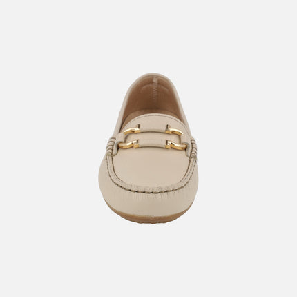 Bruni leather comfort loafers with metallic detail