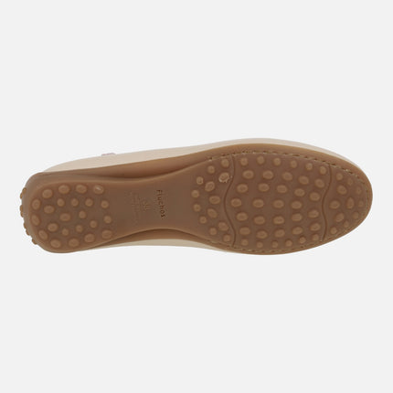Bruni leather comfort loafers with metallic detail
