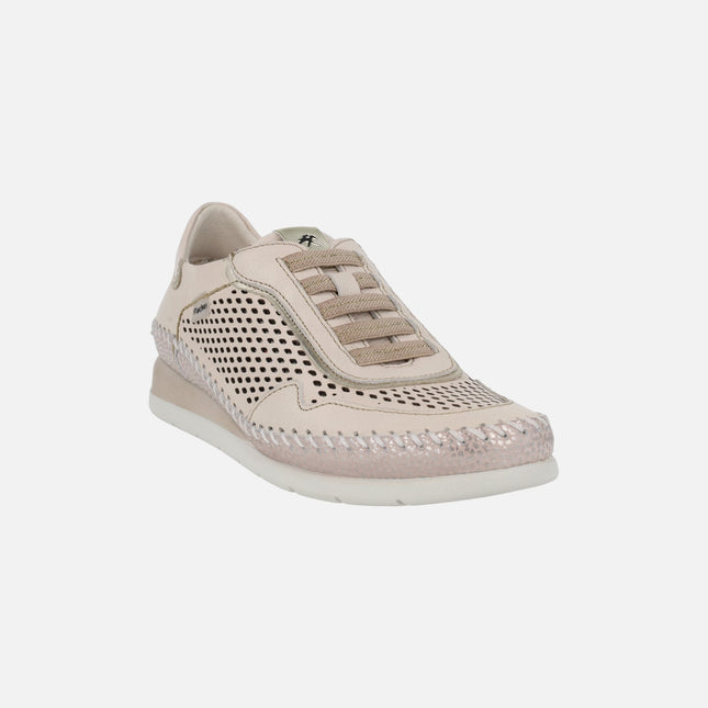 Deportivos confort Sella en piel beige con gomas elásticas