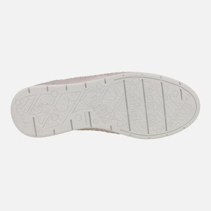 Mocasines confort Sella con picados en piel beige
