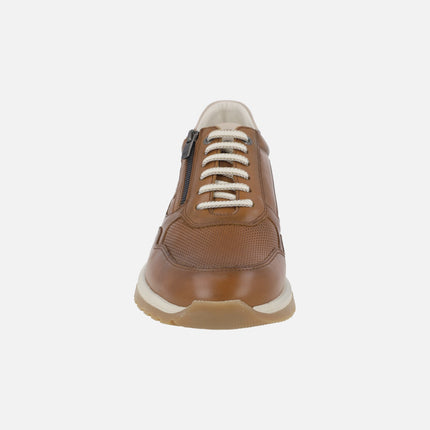 Zapatos deportivos de piel para hombre con cordones y cremallera Karter