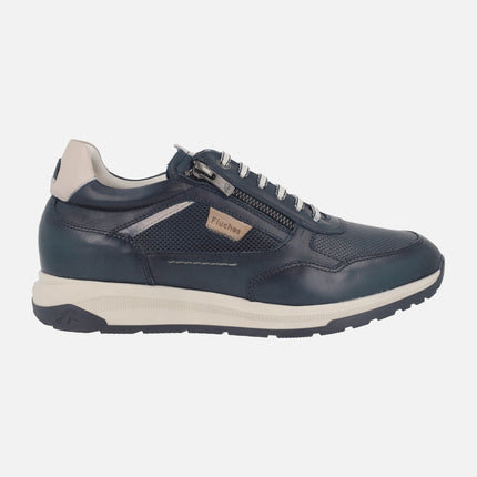Zapatos deportivos de piel para hombre con cordones y cremallera Karter